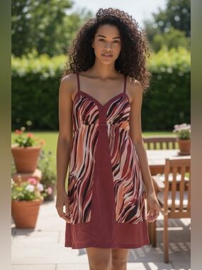 Elle Red and Pink Backless Dress